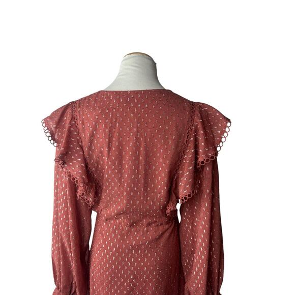 New ASOS Holiday Shimmer Above Knee Sparkle Party Dress Size 10 Plunge Neck - Picture 8 of 8